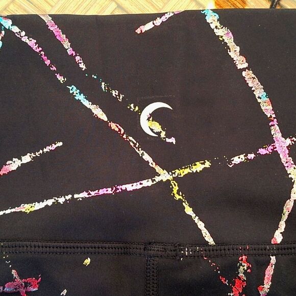 NWT Zyia Abstract Hi Rise 7/8 Active Leggings 24" Metallic Tights Size 6 - 8 - Picture 3 of 12